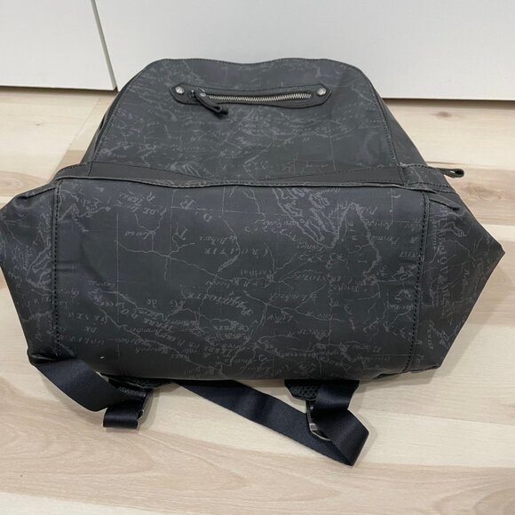 Patricia Nash Coated Linen Canvas Karina Backpack Black Map - Picture 13 of 16